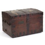 Property of a gentleman of title - a Victorian oak & metalbound silver chest, the interior fitted