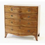 Property of a deceased estate - an early 19th century mahogany bow-fronted chest of two short &