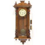 Property of a deceased estate - a late 19th century Vienna regulator style wall clock, with two