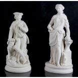 Property of a deceased estate - two Victorian parian figures, the taller 13ins. (33cms.) high (2) (