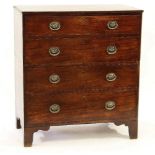 Property of a gentleman of title - a 19th century mahogany two-part chest of drawers, replacement