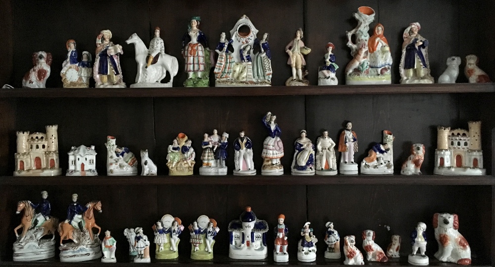 Property of a deceased estate - a large collection of Victorian Staffordshire figures including