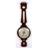 Property of a deceased estate - a mid 19th century rosewood banjo barometer, the 10-inch dial