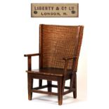 Property of a deceased estate - an early 20th century child's Orkney chair, with Liberty & Co.