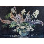 Property of a lady - James Gray (fl.1917-47) - 'LUPINS' - watercolour, 20 by 28ins. (51 by