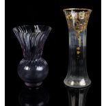 Property of a deceased estate - a late 19th / early 20th century French gilt decorated clear glass