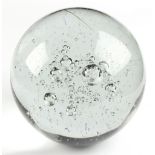 Property of a lady - a large clear bubble glass paperweight, 5.8ins. (14.8cms.) high (see