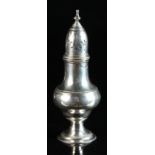 Property of a gentleman - a Victorian silver baluster caster, London 1890, 5.9ins. (15cms.) high,