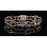 Property of a lady - an Edwardian Art Nouveau 15ct gold foliate link bracelet, approximately 12.4