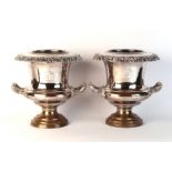 Property of a deceased estate - a pair of early 19th century Old Sheffield Plate wine coolers of