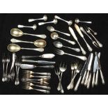 Property of a gentleman - a quantity of assorted flatware including German 800 grade silver