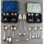 Property of a deceased estate - a quantity of assorted silver flatware including a cased set of