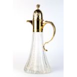 Property of a lady - a silver gilt mounted Royal Brierley cut glass claret jug, designed by