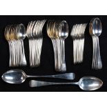 Property of a deceased estate - silver flatware - a silver Old English pattern fifty piece cutlery