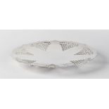 Property of a gentleman - a silver shaped circular dish with pierced decorations, makers Mappin &