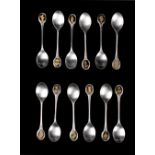 Property of a lady - a set of twelve Royal Horticultural Society silver teaspoons, approximately 291