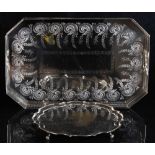 Property of a deceased estate - a late 19th century silver plated galleried rectangular tray, with