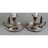 Property of a deceased estate - a pair of George III silver chambersticks with original snuffers,