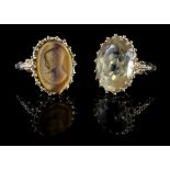 Property of a gentleman - a 9ct gold tiger's eye oval cameo ring, size P, approximately 5.6 grams;