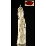 The Fryers Collection of Chinese Art - a large Japanese carved ivory figure of Kannon, Meiji