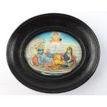 Property of a lady - a late 19th / early 20th century Indian painting on oval ivory panel