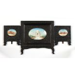 Property of a gentleman - a set of three late 19th / early 20th century Indian paintings on oval