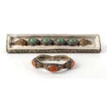 Two Chinese silver filigree & enamel bracelets, early 20th century (2) (see illustration).