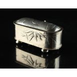 Property of a gentleman - a Chinese silver rectangular box with rounded ends, late 19th / early 20th