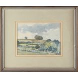 Property of a deceased estate - Bill Toop RI (b.1945) - 'SHREWTON HILLSIDE' - watercolour, 5.15 by