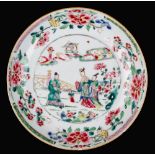 Property of a deceased estate - a Chinese famille rose shallow circular dish, Qianlong period (