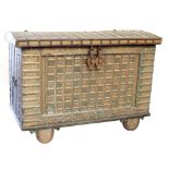 Property of a gentleman - a large 19th century Indian brass & iron clad Hope chest, also known as