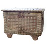 Property of a gentleman - a large 19th century Indian brass & iron clad Hope chest, also known as