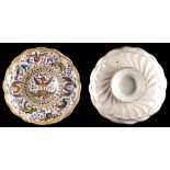 Property of a lady - a 19th century Italian maiolica low pedestal dish, 9.5ins. (24cms.) diameter (