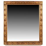 Property of a gentleman - an early 20th century carved giltwood rectangular framed mirror, with