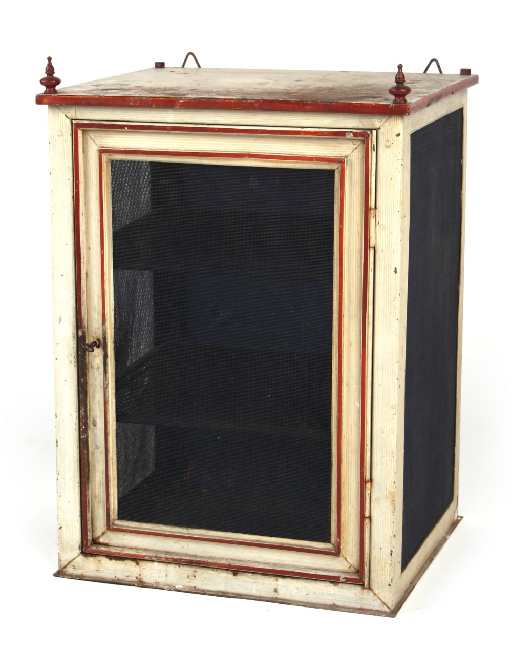 Property of a lady - a painted metal & mesh panelled meat safe, 20.75ins. (52.5cms.) wide.