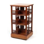 Property of a lady - a late Victorian walnut three-tier revolving bookcase, 32.25ins. (82cms.)