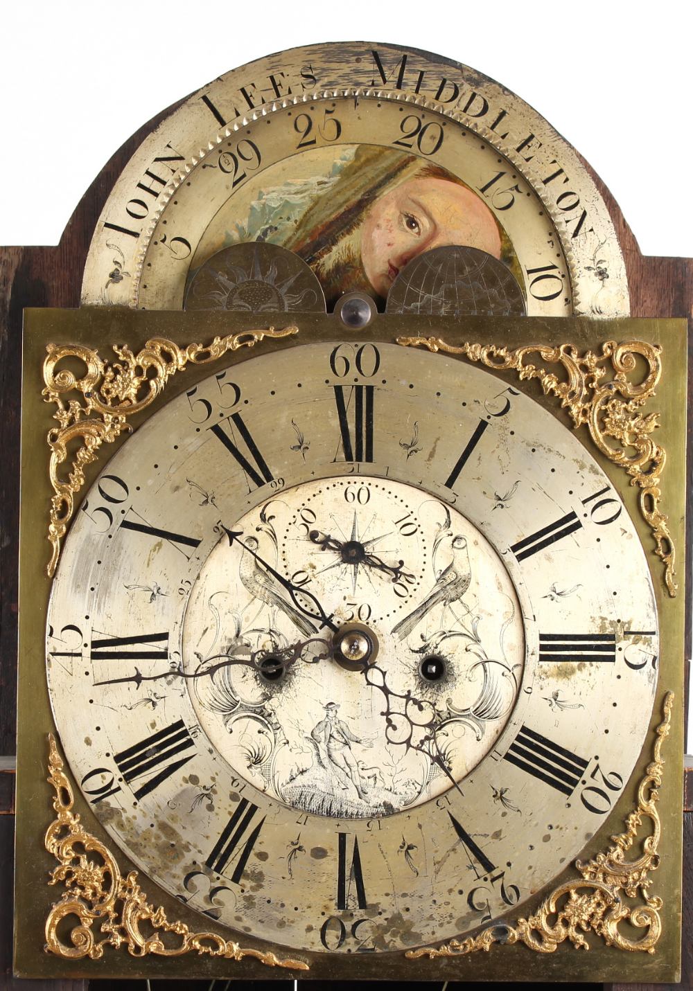 Property of a lady - a George III oak & fruitwood 8-day striking longcase clock, with moonphase & - Image 2 of 2