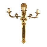 Property of a lady - an ormolu or gilt brass three light wall applique modelled as a quiver of