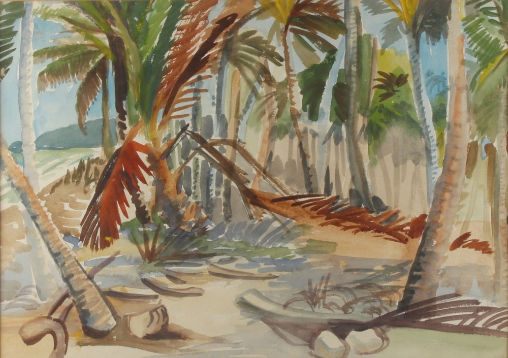 Property of a gentleman - Sybil Atteck (Trinidadian, 1911-1975) - 'THE BEACH' - watercolour, 13.1 by