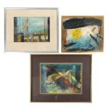 Property of a deceased estate - G (1970's) - HARBOUR VIEW and CRAB WITH FISH - two modern oils on