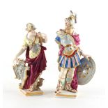 Property of a gentleman - a Meissen figure of Minerva, losses to helmet, staff & rear of drapery,