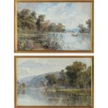 Property of a lady - William Linnell (1826-1906) - THAMES VIEWS - a pair, watercolours, each 3.7