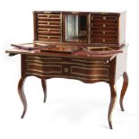 Property of a lady - a 19th century Russian brass mounted mahogany escritoire, the superstructure