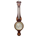 Property of a deceased estate - a 19th century mahogany & inlaid banjo barometer, the 8.5-inch