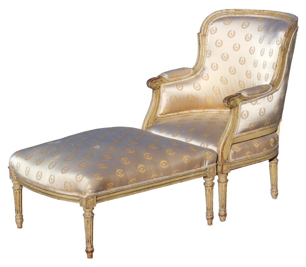 Property of a gentleman - an 18th century French Louis XVI period carved & cream painted duchesse