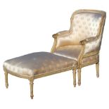 Property of a gentleman - an 18th century French Louis XVI period carved & cream painted duchesse