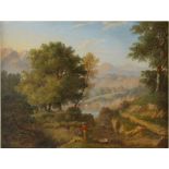 Property of a deceased estate - English school, 19th century - TWO FIGURES IN ITALIANATE LANDSCAPE -