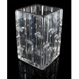 Property of a lady - a Baccarat cut glass vase, of square section, marked to base, 8ins. (20.
