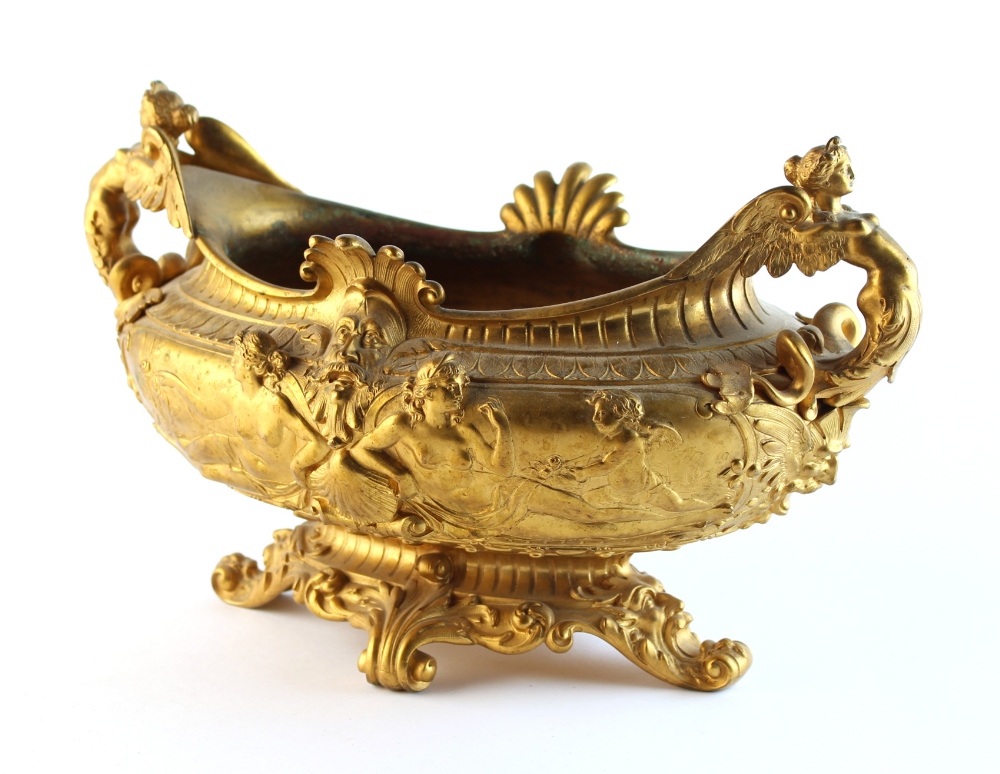 Property of a deceased estate - a good quality late 19th century French ormolu oval bowl, - Image 2 of 2