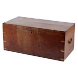 Property of a gentleman - a late 19th century brassbound teak trunk, 40.75ins. (103.5cms.) long (